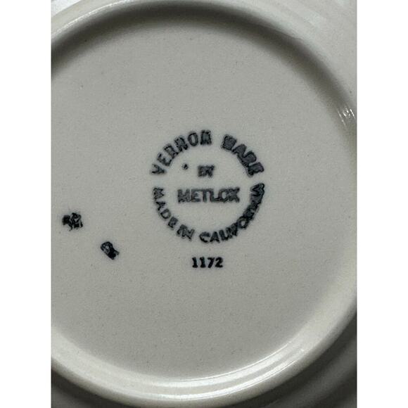 Set Of 10 Vtg Vernon Ware Metlox Della Robbia Cups & Saucers w Cream and Sugar - Picture 7 of 7